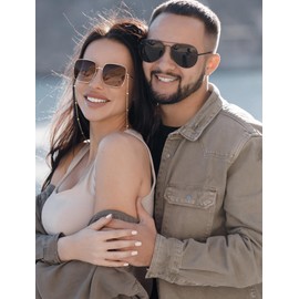 Veda Tinda Vision Aviator Sunglasses Black Polarized Mens Sunglasses Womens Sunglasses 70s Vintage Retro Fashion Sunglasses