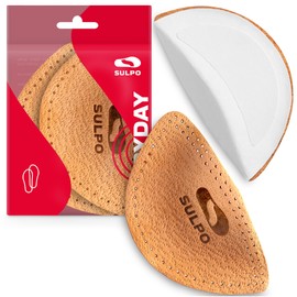 SULPO Orthopaedic Wedge Insoles, Leather Insoles for Flat Feet, Insoles Splayfoot, Insoles, Flat Splayfoot, Longitudinal Arch Support, Metatarsal Pads, Arch Wedge, 38-40