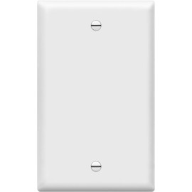 Brand: ENERLITES ENERLITES 1-Gang Blank Wall Plate, White Gloss Finish - 8801-W