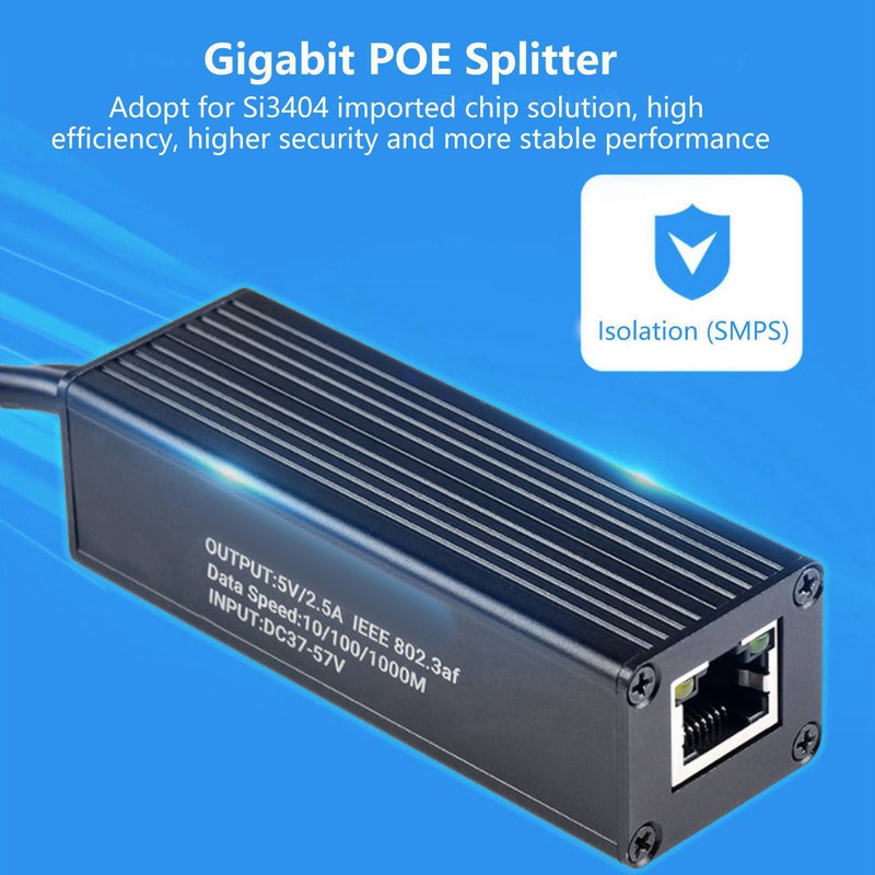 POE Splitter Metal Shell Design 5V 2.5A Type C Interface