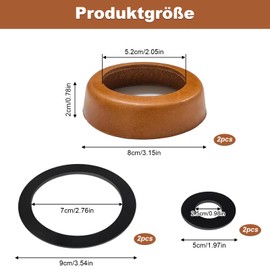 Ledermanschette für Schwengelpumpe Typ 75, 2 Stück Ersatzkolben für Schwengelpumpen, Kolbenmanschetten für Handpumpe Wasserpumpen Gartenpumpe Brunnenpumpe(Braun)