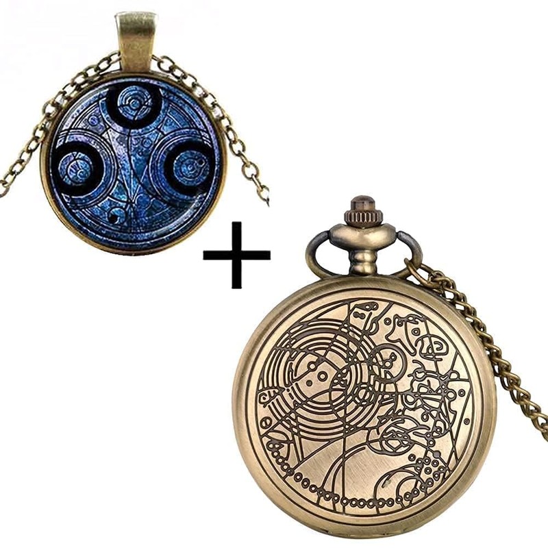 Nostalgia Movie Theme Design Alloy Quartz Pocket Watch with Necklace
