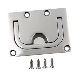 KONTONTY 1set Stainless Steel Boat Hatch Handle Recessed Latch for Easy Installation Durable Flush Handle for Cabinets and Furniture