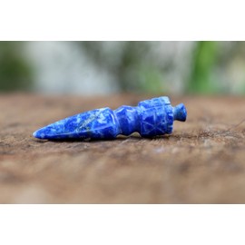 Jet International Women's Genuine Mini Lapis Lazuli Phubra 2" Tibetan Nepal Vajra Carving Deity Tibetan Buddhism Swastika Kila Phurpa Magic Lama Dis-Integrator Ritual Ceremony Cleansing God Lord