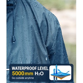 SWISSWELL Rain Jacket Men Waterproof Windbreaker, Lightweight Hooded Raincoat for Daily Casual
