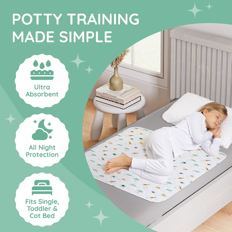 Potty Training Bed Pad, Mattress Protector for 100% Night Time