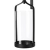 Souliron Hanging Hurricane Glass Wall Sconce Candle Holder Black Metal