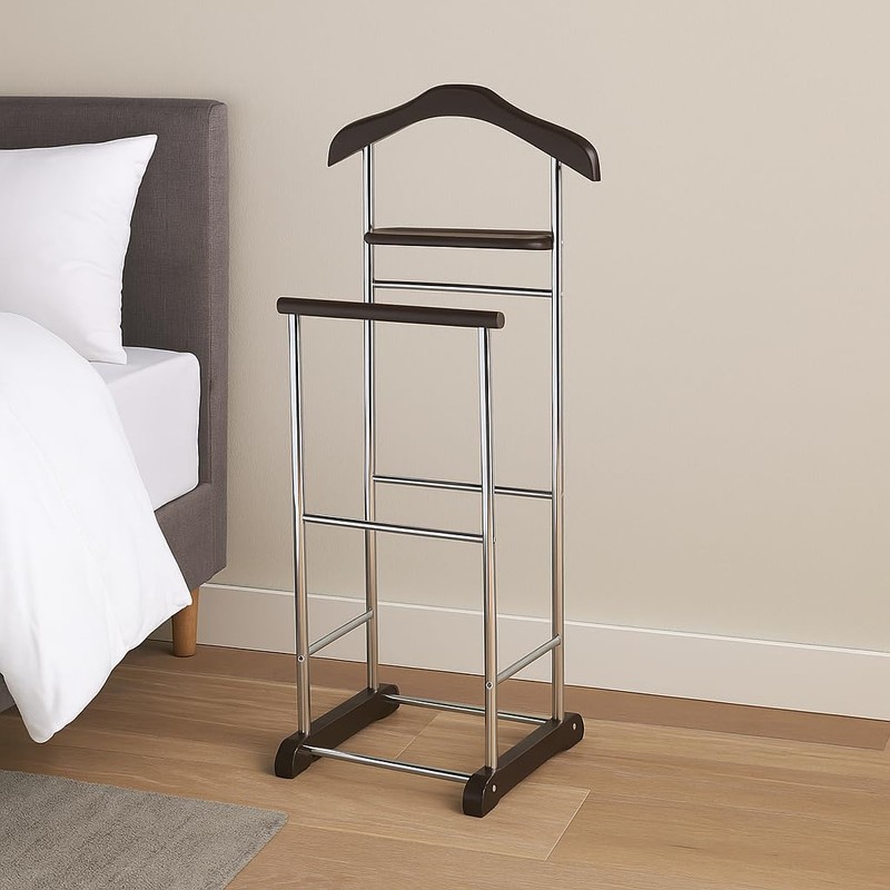 Proman Products Twin Valet with Wooden Hanger Tray & Trouser