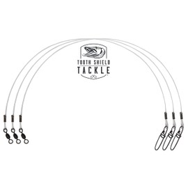 Tooth Shield Tackle 3 Pack 80 lb. Premium Fluorocarbon Musky Leader Muskie Pike Leader (Crane Swivel) (22")