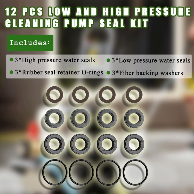 7105742 12 Pcs Low and High Pressure Cleaning Pump Seal