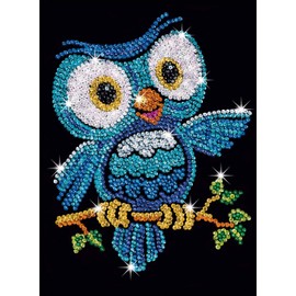 Sequin Art Red, Owl, Sparkling Arts and Crafts Picture Kit, Creative Crafts (1403)