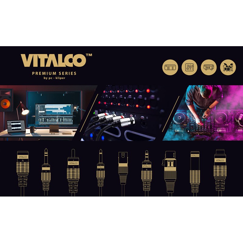 VITALCO 2x XLR Female to 2x 6.3 mm TS Jack