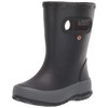 BOGS Kids Skipper Waterproof Rain Boot, Solid Black, 4 Toddler