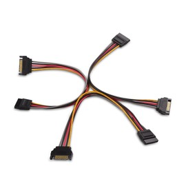Cable Matters 3-Pack 15 Pin SATA Power Extension Cable 8 Inches, SATA Power Cable, Hard Drive Power Cable, SSD Power Cable