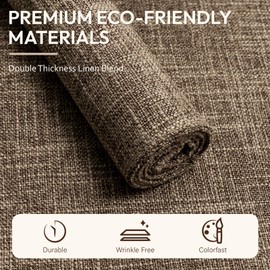 Blue Forest Placemats Set of 6, Dual-Layered Thickened Linen Cloth Place Mats Heat Resistant Machine Washable Wrinkle Free Table Mats Indoor/Outdoor (Burlap)