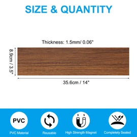 PATIKIL 14"x3.5" Magnetic Vent Cover, Floor Wall Air Registers Cover High Strength Magnetic Vent Blocker for Home RV HVAC Fireplace Furnace, Wood Grain Color
