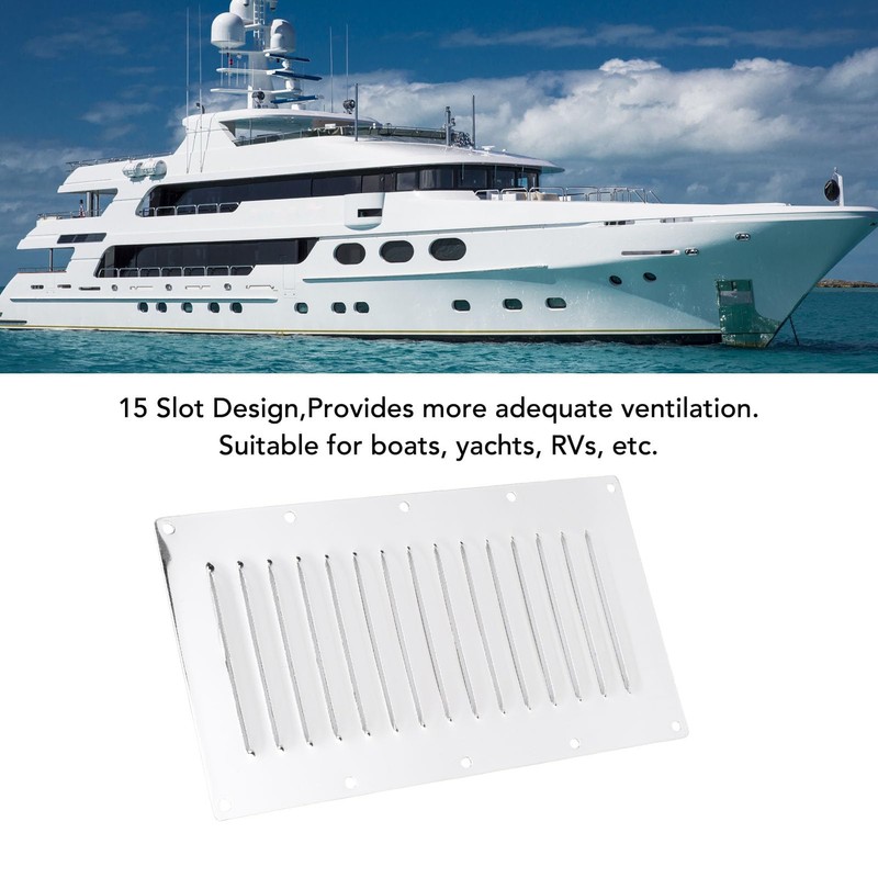 Asixxsix 9 X 5inch Rectangular Louvered Air Vent, Stainless Steel