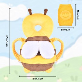 Auirshiky Baby Head Protection, Baby Head Protection Backpack for Crawling, Baby Head Protection, Pillow, Infant Safety Pads, Headrest Back Protection Pillow for Children from 4 to 24 Months, Bee
