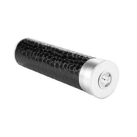 Cigar Travel Humidor Tube Leather Metal w Hygrometer Humidifier Black Croco