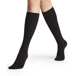 FALKE Women's Seidenglatt 40 DEN W Kh Semi-Opaque Plain 1 Pair Knee-High Socks, Black 3009, 2.5-5