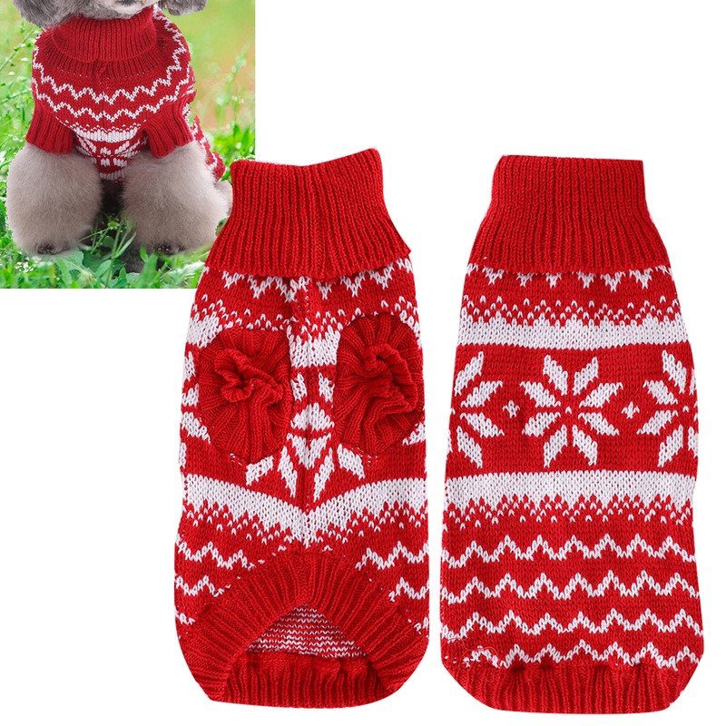 Lovely Snowflake Pet Clothing Winter Christmas Sweater Warm Clothes for