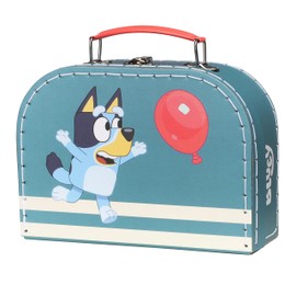 Micki Bluey Children's Cardboard Suitcase - Durable and Durable Kids Suitcase, 20 cm, Lightweight and Colourful Design, Perfect for Preschool and Travel, with Popular Bluey Figures, blue