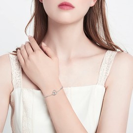 Ballerina Bracelet 925 Sterling Silver Ballet Dancer Jewelry with Blue Crystals from Austria, Ballet Themed Dancer Gifts for Women