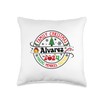 Alvarez Family Name Christmas 2024 Matching Surname Group Throw Pillow