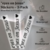 3 Pcs Eyes On Jesus Rearview Mirror Stickers, Christian Decal