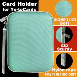 Card Case Holder 80 Pockets Card Binder Box with Zipper Folder for 2.3 * 3.4 inch Player Card Mini Audiobook Cards (Green)