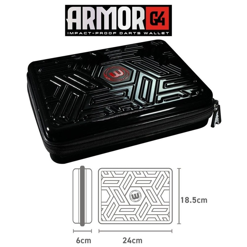 WINMAU Armor G4 Darts Wallet - Black Darts Case Holds