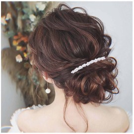 Allereya Pearl Hair Comb Barrette Pearl Hair Barrette Comb Faux Pearl Wedding Headpieces French Pearl Head Comb Clip Decorative Headwear Bride Hair Accessories for Women and Girls (Style F)