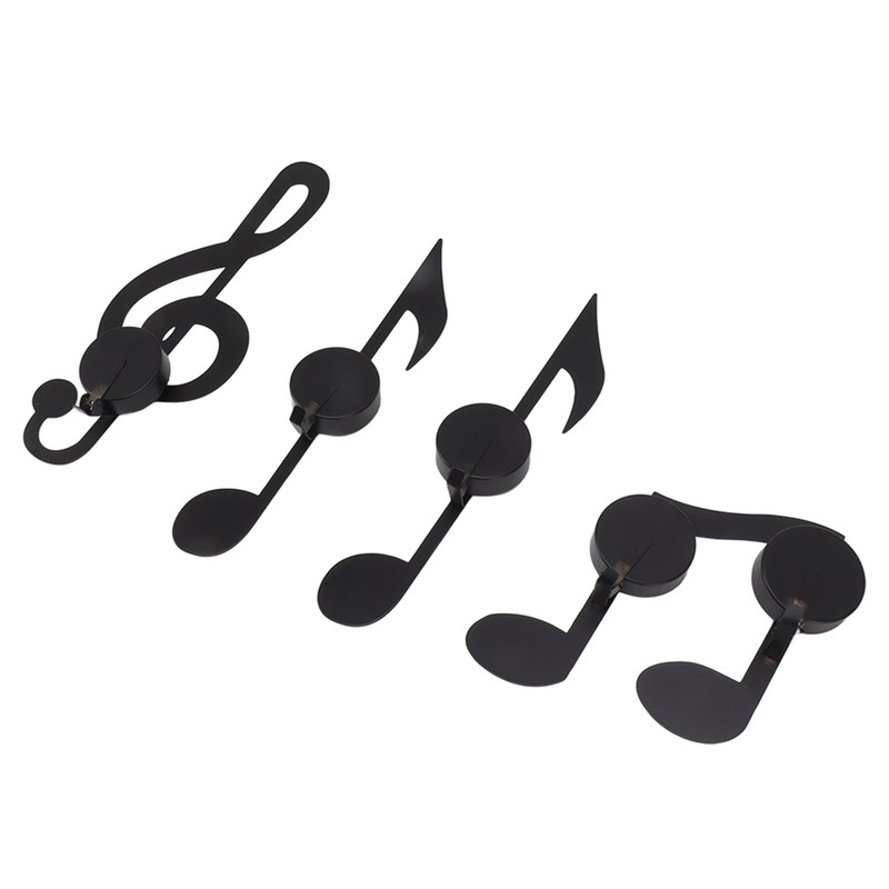 4Pcs Unique Iron Black Music Note Wall Sconce Candle Holder