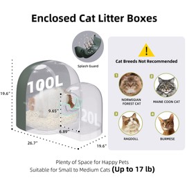 MS!MAKE SURE Cat Litter Box, Large Covered Hidden Dog Proof Closed Modern Cat Litter Box Furniture with Scoop, for Odor Control and Less Tracking, Easy to Clean,26.7"x19.6"19.6", Moss Green