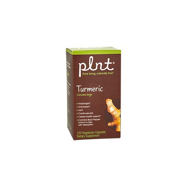 plnt Turmeric with Natural, NonGMO Indian Turmeric Root, Supports Joint Mobility, Cellular Health Support Provides Antioxidant Benefits (120 Vegetarian Capsules)