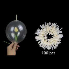Clear Balloons, 100Pcs 6inch Small Clear Latex Link Balloons, Transparent Bubble Balloons with Quick Linkable Needle Tail Connected for BIrthday/Wedding/Baby Shower Decoration(clear, 6")