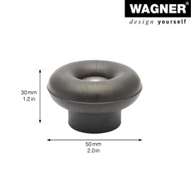 WAGNER Retro Floor and Wall Door Stopper Outdoor Goblet Diameter 50 x 30 mm Black High-Quality Solid Rubber and Weatherproof Stainless Steel Screw Includes Mounting Material - 15520111