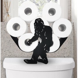 Octopus Animal Paper Holders,Decorative Cute Metal Paper Holder,Black Metal Toilet Tissue Holder,FreeStanding Toilet Storage for Bathrooms Hold Extra 8 Rolls
