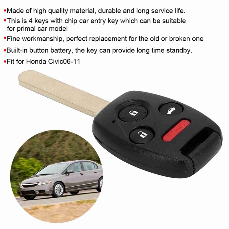 313.8 Frequency 4 Buttons Entry Remote Car Key with Chip