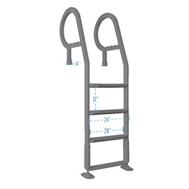 Aqua Select Heavy-Duty in-Pool Ladder | Grey | Supports 300 Pounds | Easy-to-Install Design