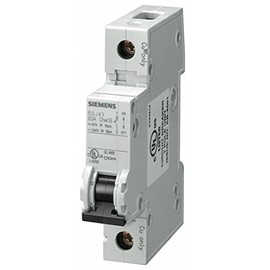 Siemens 5SJ41107HG40 Miniature Circuit Breaker, UL 489 Rated, 1 Pole Breaker, 10 Ampere Maximum, Tripping Characteristic C, DIN Rail Mounted, Type HSJ, 240 VAC, 60 VDC