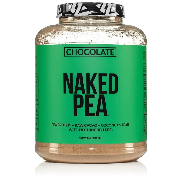 NAKED nutrition Chocolate Naked Pea Protein Isolate - 5Lb Bulk, Plant Based, Vegetarian & Vegan Protein. Easy To Digest, Non-Gmo, Gluten Free, Lactose Free, Soy Free