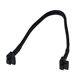 Phobya - SATA III Cable - Metal Grip - 030 cm - Black Sleeve - 90° Angle Plug