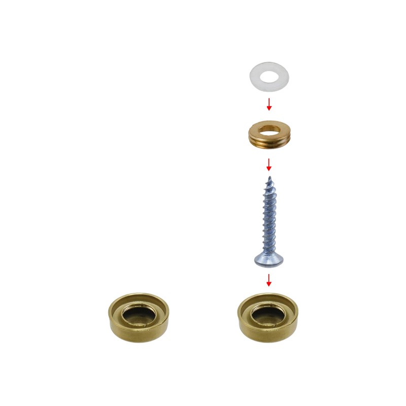 Rannb Decorative Mirror Screws Gold Cap Cover Nails 0.65"/16mm Cap