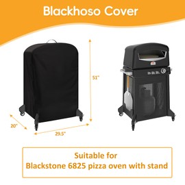 Pizza Oven Cover for Blackstone 6825 6824, 16 inch Outdoor Pizza Oven Accessories, Waterproof Blackstone Pizza Oven Cart Cover w/Top Handle & Windproof Buckles