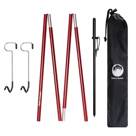 Field to Summit OFLANSD Bonfire Lantern Stand, Made of High Strength Aluminum, Lightweight, Retractable Type, Compact, Lantern Pole, Includes 2 Hangers, Includes Pegs, Storage Bag, Accessories for