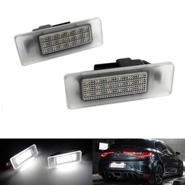 2x LED Licence Number Plate Light White Canbus For Clio V Espace V Koleos II Megane IV Scenic IV Talisman Master III Movano B 19+ GT-R R35