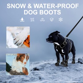 COTATI Dog Suspender Boots Waterproof Dogs Boots & Leggings,Dog Paws Shoes Protectors with Suspenders Small to Large for Snow and Rain (XXL)