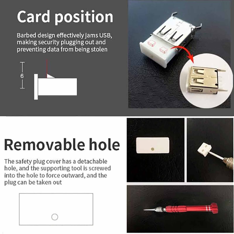 10Pcs USB Port Lock with 1 Keys, Locking USB Port/Dust