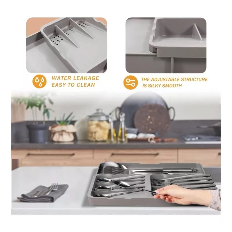 24x7 Organizador De Cubiertos Para Cajón 7 Compartimentos Cocina